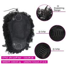 女士短款卷发头带假发 非洲式卷发 金色假发 自然卷发 角色扮演假发 合成假发 - 黑色 - 查看 5
