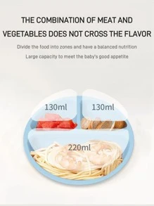 1入嬰兒矽膠食品盤,防滑版本 - 藍色 - 查看 6