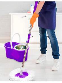 Spin Mop Automatic Mop With Bucket Complete Cleaning Set - Purple - View 4