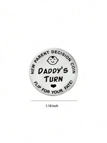 Parenting Decision Coin, Cheating Edition Available. 1pc/Set = Normal Version, With Mom/Dad On Each Side; 2pcs/Set = One Normal Version + One Double-Sided Dad Version. Novelty Item, Double-Facing Metal Souvenir Coin, Great For Valentine's Day Games & Gifts - Multicolor - View 5