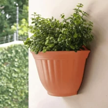 4 Macetas Colgantes Plastico Para Colgar En Pared Plantas Jardin Patio Hogar Paquete 4 Piezas - Marrón - Ver 2