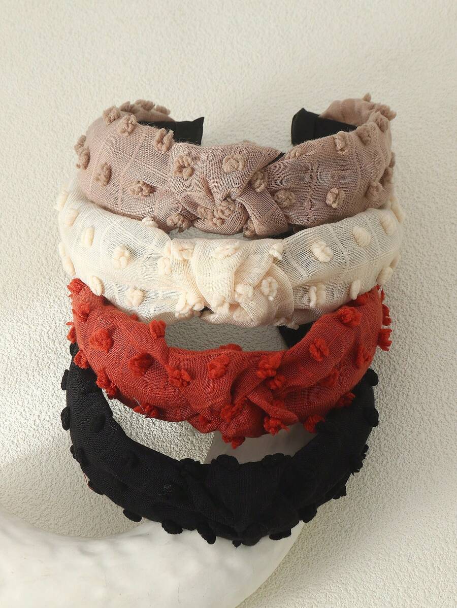 4入組多色少女扭結頭帶套裝 - 彩色 - 查看 1