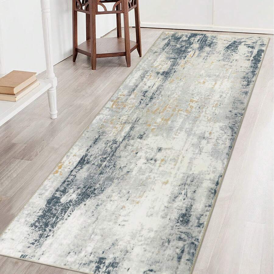 Famibay Carpet Runners For Hallways Non Slip Kitchen Runner Rugs Washable Carpet Floor Mat For Hallway Entryway Kitchen Laundry Room Living Room - Blue - View 1