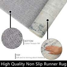 Famibay Carpet Runners For Hallways Non Slip Kitchen Runner Rugs Washable Carpet Floor Mat For Hallway Entryway Kitchen Laundry Room Living Room - Blue - View 2