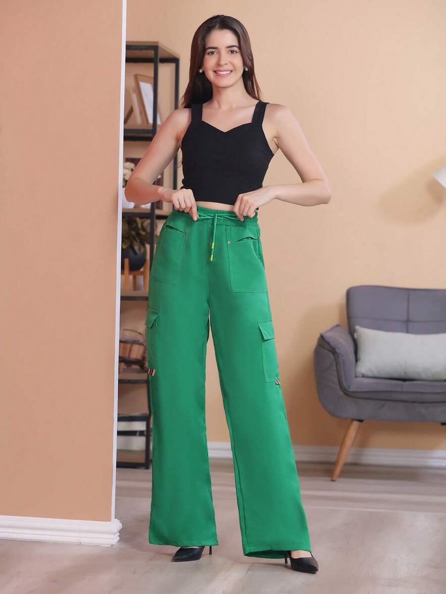 Women Pants - 綠色 - 查看 1