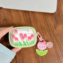 Fresh Style Soft Protective Case For Earphones, Compatible With Apple Airpods1/2 / Airpods Pro/ Airpods 3/ Airpodspro2 - Pink Tulips - View 11