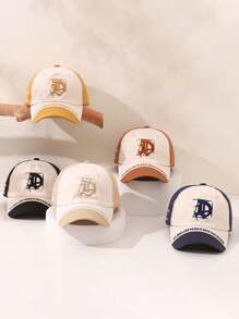 1 Pc Children's Baseball Hat Street Dance Baseball Hat Embroidered D-Letter Colored Baseball Cap