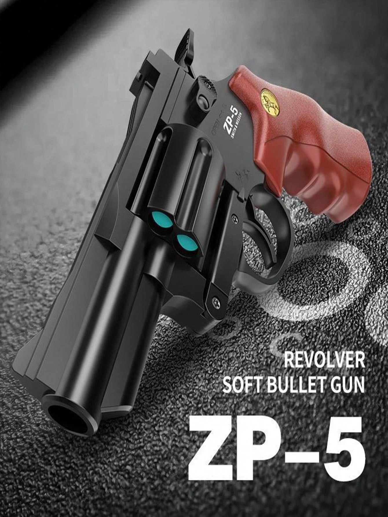 1pc Zp5 Revolver Soft Dart Gun, Toy Blaster With Multi-Shot Revolver ...