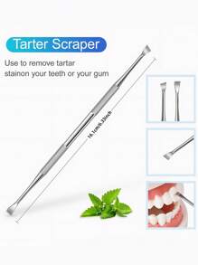 Dental Tools Teeth Cleaning Tools Stainless Steel Dental Scraper, Scaler Pick Plaque Remover Set, Living Room Home Bedroom Bathroom House Decor, Travel Stuff, Wedding, Party, Birthday, Gifts For Men Mom Dad Friends, New Years, Accessories, Funny Gift - Silver - View 6