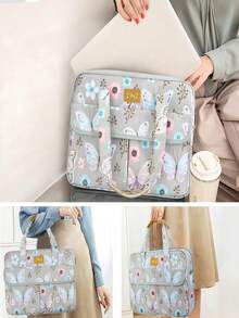 Super Slim & Expandable 14-15 Inch Laptop Tote Bag, Anti Theft Shoulder Bag - Pansies - View 5