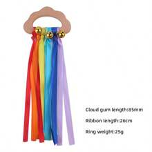 1入組新款童話卡通雲朵造型木製手工藝品,走現代風diy珠寶,含有繽紛的彩帶 - 淺藍色 - 查看 6