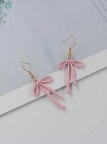 Candy-Colored Pink Bow Tie & Necktie Design Earrings Valentines,Mom,Mother,Mother's Day,Gift
