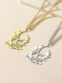 1入組不鏽鋼空心項鍊,設有鳥、花、兔吊墜,時尚復古的動物造型優雅別緻,適合作為禮物贈送 - 動物系列 - 查看 9