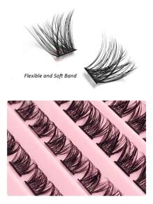 Rikuaild 100 Clusters DIY Individual Eyelashes Soft And Natural False Eyelashes Individual DIY Eyelash Extensionlash Clusters,Eyelash Clusters,Individual Eyelashes,Lashes,Fake Lashes - Black - View 6