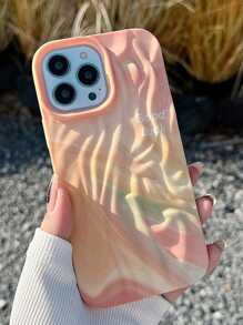 Ốp lưng bảo vệ họa tiết chữ lượn sóng nhuộm màu tie-dye, tương thích với iPhone 15 Pro Max, 14, 11, 13, 12. - trái cam - Xem 2