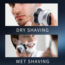 KOMINGDON 秃头男士电动剃须刀升级版 7 浮动刀头 LED 显示屏 90 分钟运行时间 旅行锁防水 IPX7 面部旋转剃须刀胡须 - 白色 - 查看 7