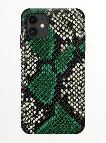 1 件绿色手绘蛇纹保险杠保护壳，采用防震设计和贴纸皮革工艺，适用于 Apple 手机 - 彩色 - 查看 18