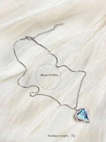 1入組女士項鍊禮盒 - 藍玫瑰配天使翅膀吊墜 - 適合送給妻子,女友,母親,祖母,適用於聖誕節、情人節、周年紀念日、生日等場合 - 紫色 - 查看 3