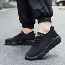 輕量經典時尚簡約流行高幫防滑耐磨減震運動戶外學生休閒鞋 - 黑色 - 查看 5