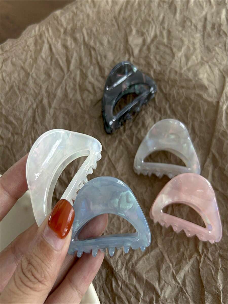 1.77 Inches Fashionable & Popular Hair Claw For Women With Hollow Out Design, Versatile & Delicate Hairpin For Bangs, Back Of Head, Ponytail, Etc. - Pink 1 Piece - View 1