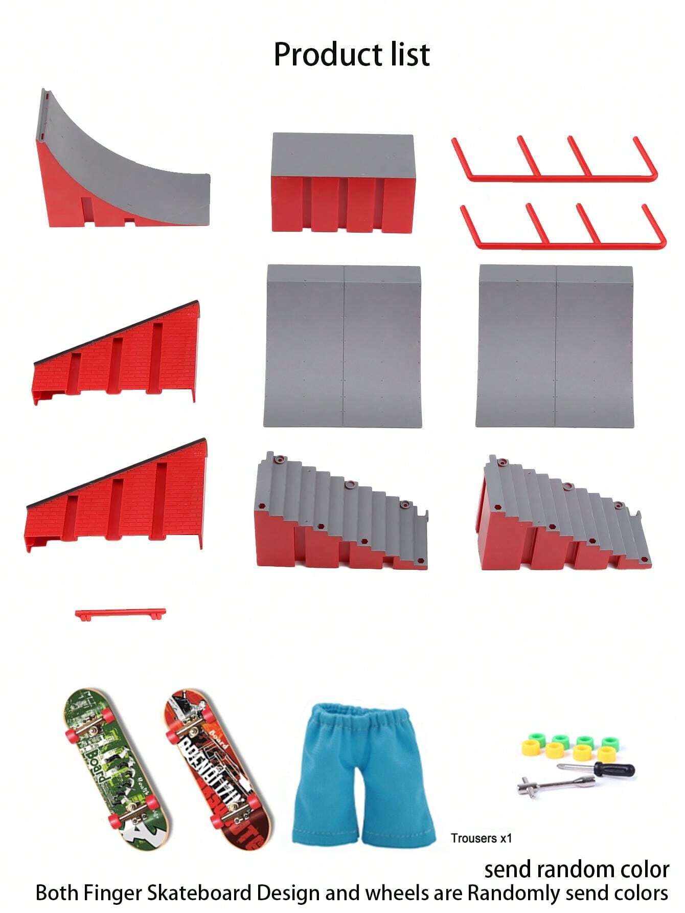 Finger Skateboards Ramp Set 6In1 Fingerboard Skatepark Deck With 6
