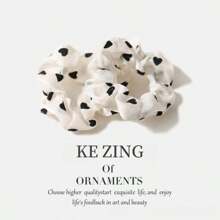 1 件简约网眼发圈，甜美优雅，低马尾，橡皮筋，女孩发带，百搭球头饰，仙女般的高端感，欧根纱网眼花发圈，发带，女性时尚发花发饰 - 白色 - 查看 6