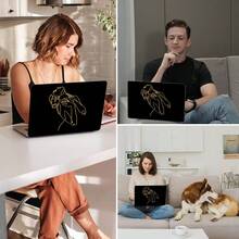 5 In 1 Compatible With Macbook Air M2 13.6 Inch Case 2022 2023 Release Model A2681 With 13.6" Liquid Retina Display, Black Crystal Hard Shell & Polishing Cloth & OTG Adapter & Keyboard Cover, Golden Sexy Beauty - Black Shell Gold Sexy Beauty - View 8