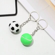 Cute 1pc/5pcs Men's Miniature 3cm Simulation Keychain For Soccer, Basketball, Tennis, American Football And Car, Keychain Ring, Sport Souvenir And Gift Car Accessories Bag Charm Backpack For School Goth Y2k