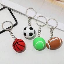 Cute 1pc/5pcs Men's Miniature 3cm Simulation Keychain For Soccer, Basketball, Tennis, American Football And Car, Keychain Ring, Sport Souvenir And Gift Car Accessories Bag Charm Backpack For School Goth Y2k