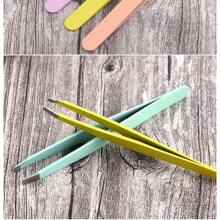 4pcs/Set White Leather Case Kit, Precision Colorful Eyebrow Clip, Hair Remover Tweezers, False Eyelash Tool, Angled Tip Epilator, For Men