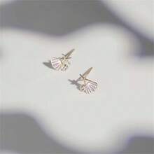 新品到貨Ins風格小巧優雅多才的蝴蝶結耳環，具有復古時尚風格，925銀針 - 蝴蝶結[銀色] - 查看 3