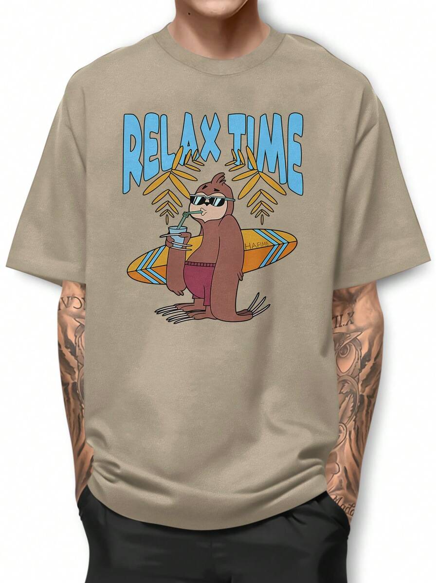 Men T-Shirts - 卡其色 - 查看 1