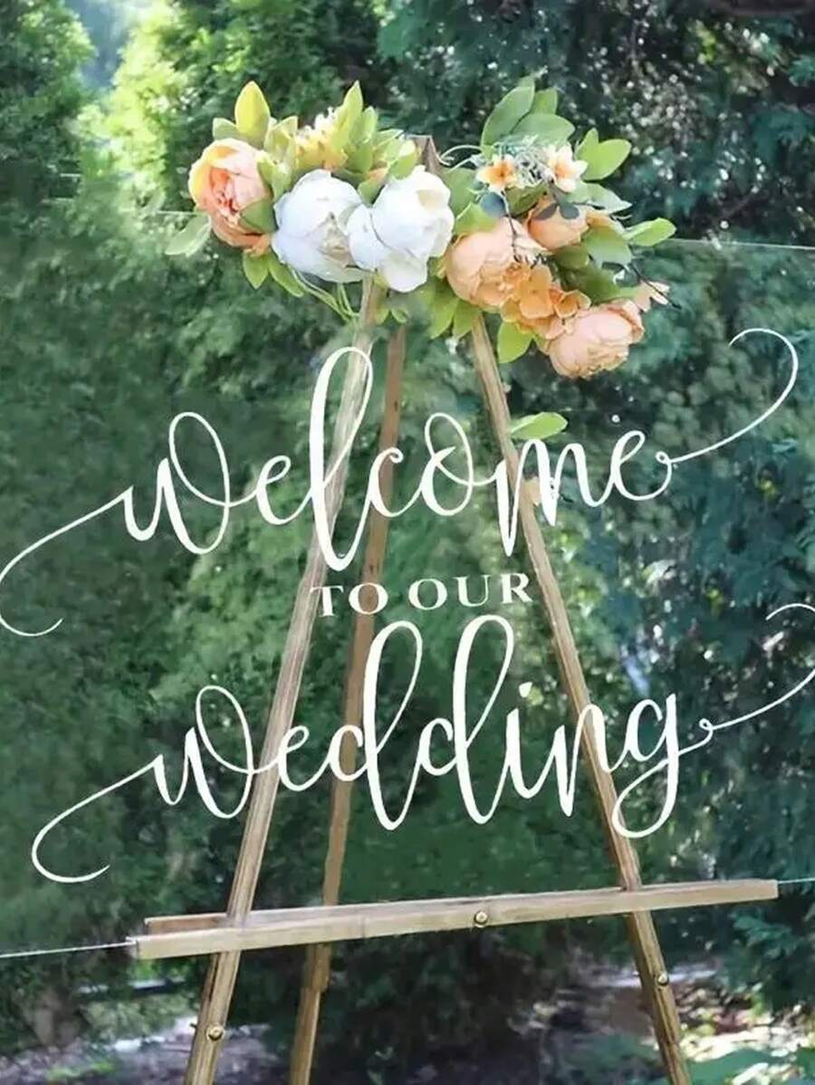 1pc 48*40cm Party Directional Sign Blank Transparent Acrylic Sheet For Wedding Birthday Party Directions Best Gifts,Wedding Decor,Home Decor ,Room Decor - Apricot - View 1