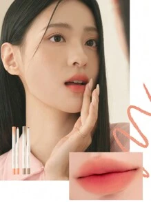 Rom&nd Romand Lip Mate 唇線筆 0.5g/0.02oz，唇線筆，臉部彩妝，持久顯色，長效持妝，濃郁顯色，塗抹順滑，高顯色度，可伸縮筆尖，方便塗抹，01 蜜桃粉 - 1 Tendery Peach - 查看 5