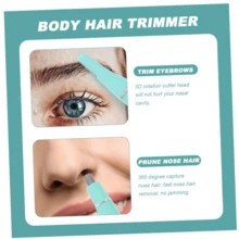 1套電動修眉器、電動鼻毛修剪器、攜帶便攜式迷你修眉刮刀,多功能修剪眉毛、臉部、耳根、頭髮、手臂、小腿等多餘和細小的毛髮 - 綠色 - 查看 2
