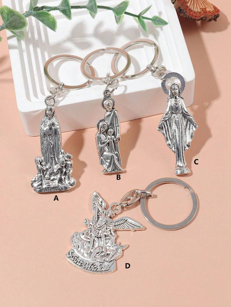 1pc Vintage St. Michael & Pendant For Diy Keychain, Purse Charm, Unique Fashion Jewelry - Zinc Alloy Jewelry Pendant - View 1