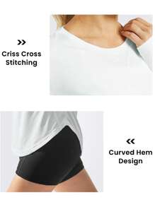 ED3SIZE Women's Raglan Long Sleeve Workout T-Shirt With Thumb Hole - White - View 4