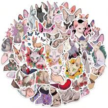 50入組/包sphinx Cat防水diy創意塗鴉貼紙,適用於吉他/滑板/水瓶/保護帽/雪板/筆電/手機/冰箱/行李箱/塗鴉貼紙,是完美的禮物 - 彩色 - 查看 1