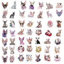 50入組/包sphinx Cat防水diy創意塗鴉貼紙,適用於吉他/滑板/水瓶/保護帽/雪板/筆電/手機/冰箱/行李箱/塗鴉貼紙,是完美的禮物 - 彩色 - 查看 11