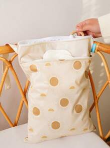 1入布尿布濕乾袋,防水可重複使用,帶兩個拉鍊口袋,旅行海灘泳池托兒所用於放置骯髒的嬰兒物品瑜伽健身房袋適用於泳衣或濕衣服 - 彩色 - 查看 5