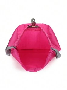 1個可摺疊背包,超輕,防水,大容量,皮包,籃球袋,野營野餐收納袋,旅行桶包,男女戶外遠足小背包 - 玫紅色 - 查看 4