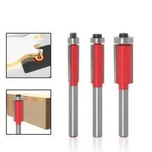 1pc 1/4 Inch Shank Woodworking Edge Trimming Cutter Double Flute Top Bearing Flush Trim Router Bit Woodworking Tool For Trimming Machine And Engraving Machine - Red - View 2