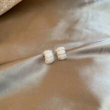 秋冬女用弧形針織線耳環,高端獨特設計耳環,時尚配件 - 白色 - 查看 13