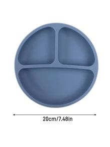 1入嬰兒矽膠食品盤,防滑版本 - 藍色 - 查看 2