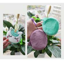 1Pc Japanese And Korean  Children's Cartoon Small Bag Plush Coin Purse Unicorn Can Love Student Pendant Coin Coin Purse - Purple - View 5