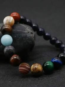 1pc Back To School Fashionable Eight Planets Beaded Bracelet For Men And Women - Male - View 3
