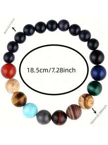 1pc Back To School Fashionable Eight Planets Beaded Bracelet For Men And Women - Male - View 1