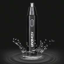 Men's Nose Hair Trimmer, Battery Powered, Painless Hair Removal, Fully Water Washable - Black - View 3