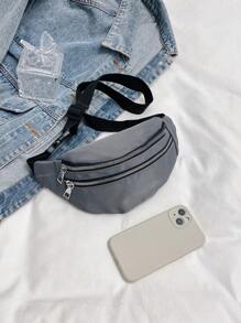 Bolso de cintura/bandolera simple y casual para mujer, bolso de mensajero resistente al agua multicapa, riñonera elegante para el primer día de clases