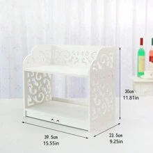 1pc White Simple Bookshelf Children's Desktop Storage Rack For Small Study Desk Picture Book Shelf For Students' Desk - White - View 5